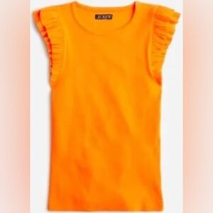 NWOT J. Crew Vintage rib ruffle-sleeve shirt